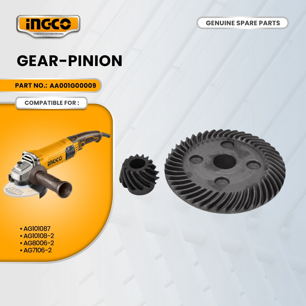INGCO AA001G00009 Gear/Pinion for AG101087 Angle Grinder 4" 1010W (VS) ING-SP