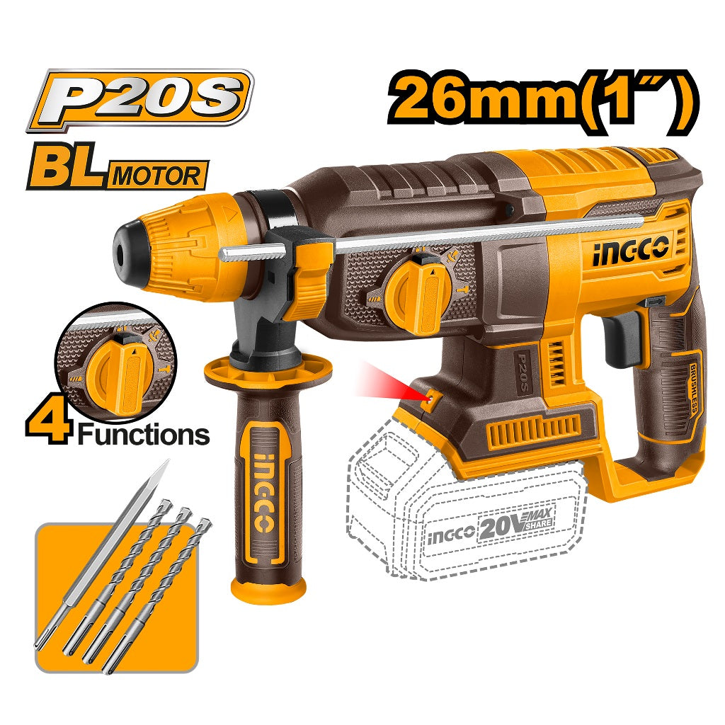 Ingco Cordless P20S/20V 2PCS Combo Kit (CRHLI20288/CRHLI20268) COSLI250462 ING-CT