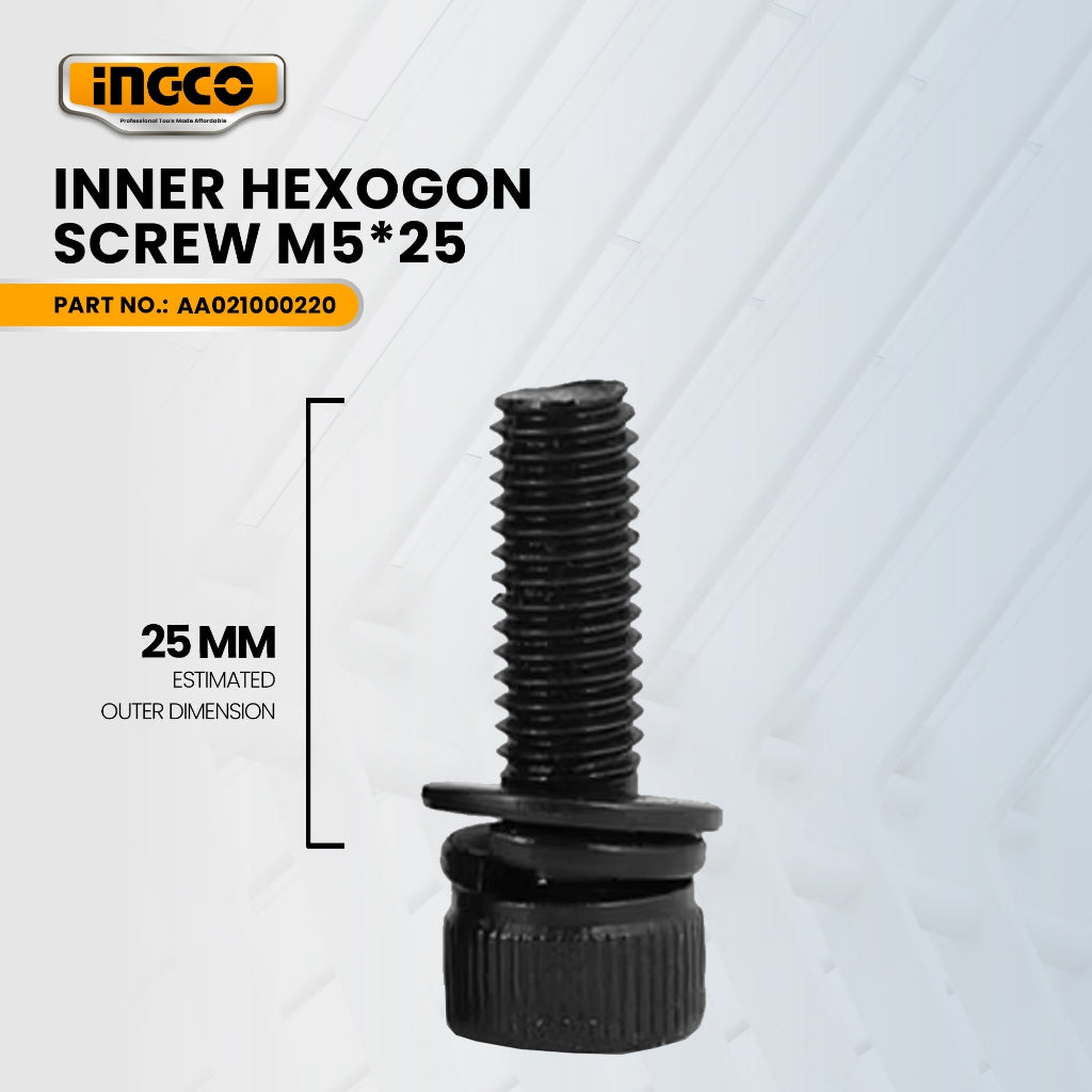 INGCO AA021000220 Inner Hexogon Screw M5*25 for RH150028 Rotary Hammer Drill 1500W ING-SP