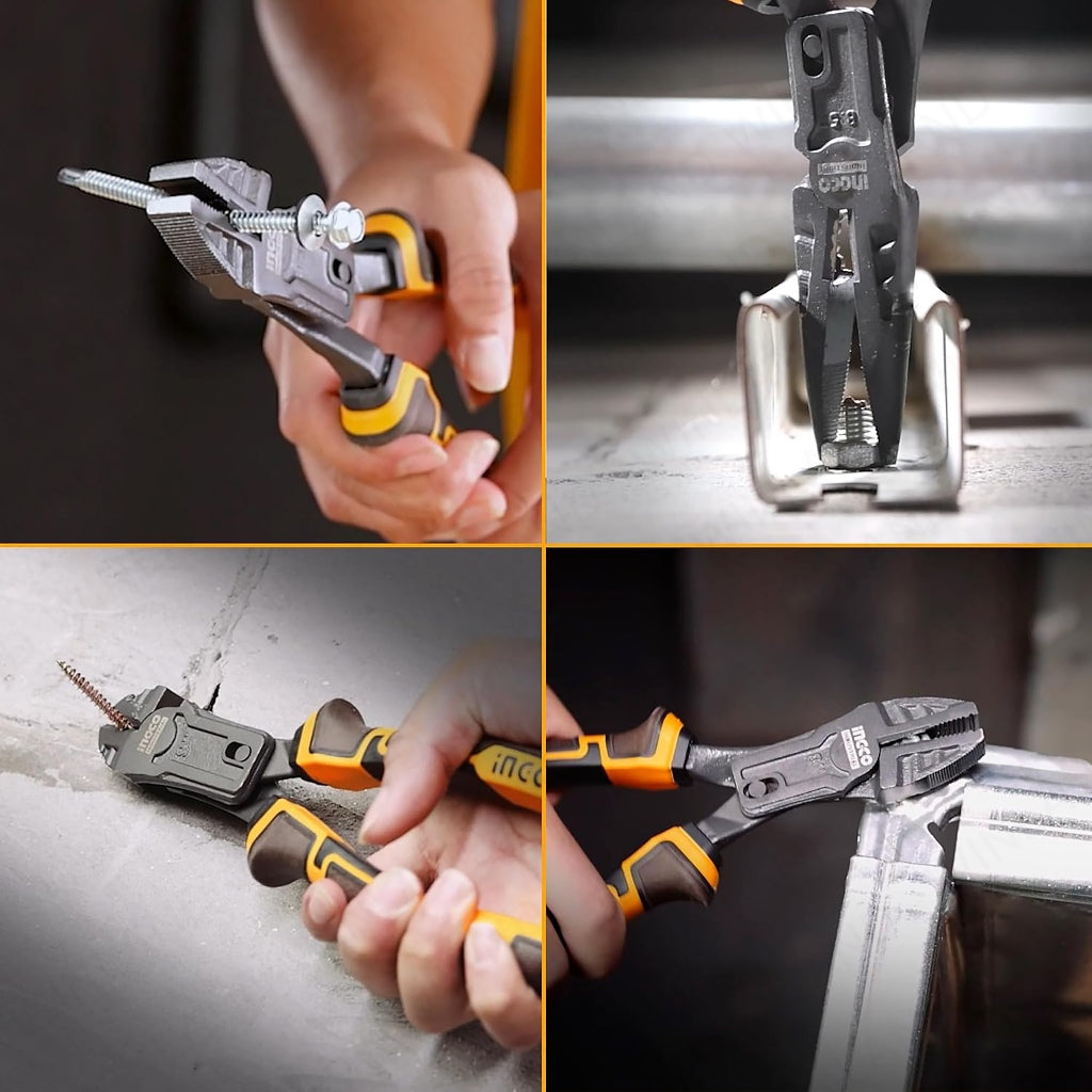 ingco 3pcs/set compound action pliers with tpr 3-color handle hkcps5831 ing-ht alternate view