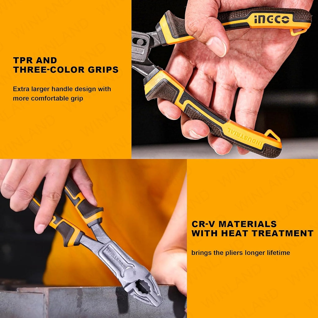 ingco 3pcs/set compound action pliers with tpr 3-color handle hkcps5831 ing-ht alternate view