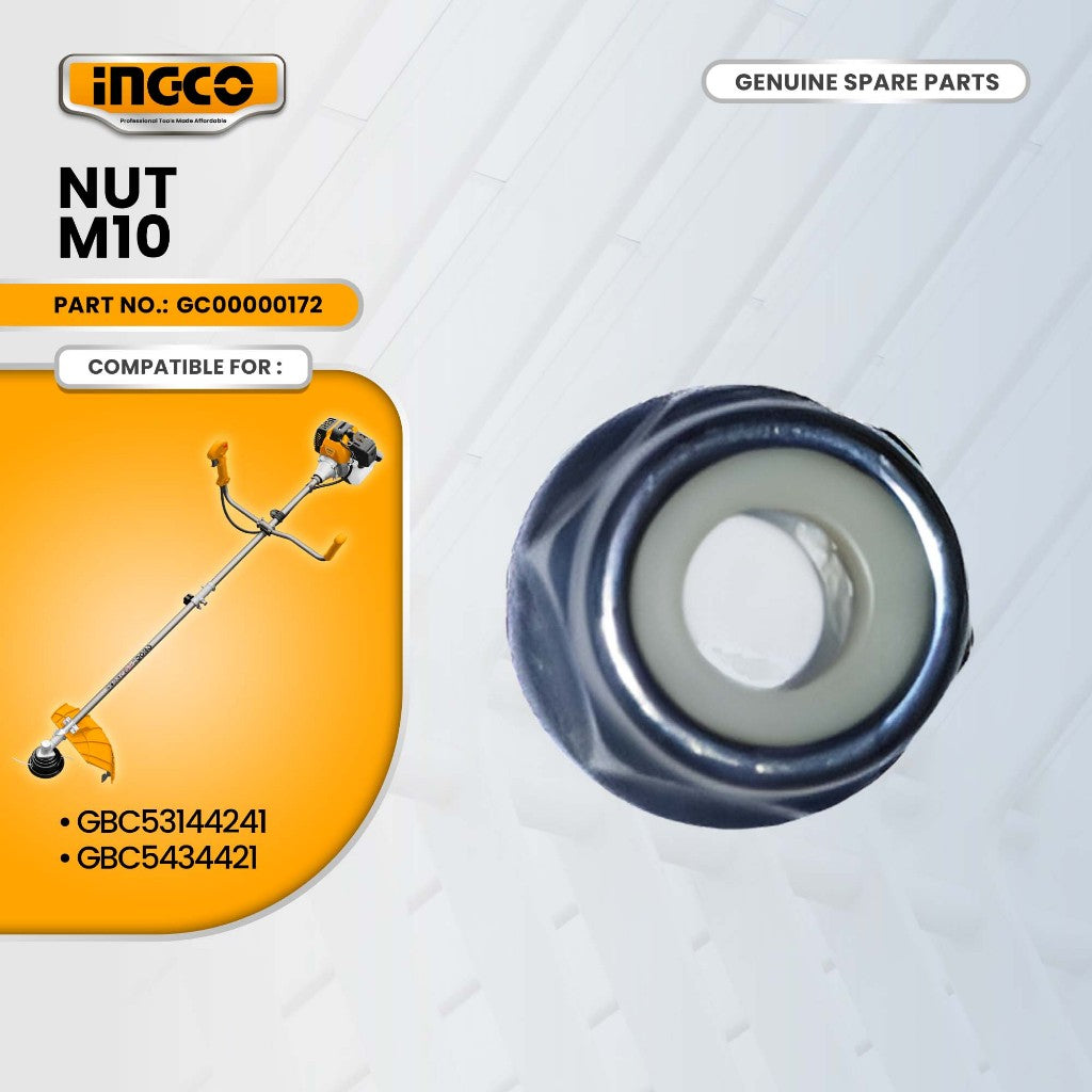 INGCO GC00000172 Nut M10 for GBC53144241 Gasoline Grass and Brush Cutter 4 Strokes ING-SP