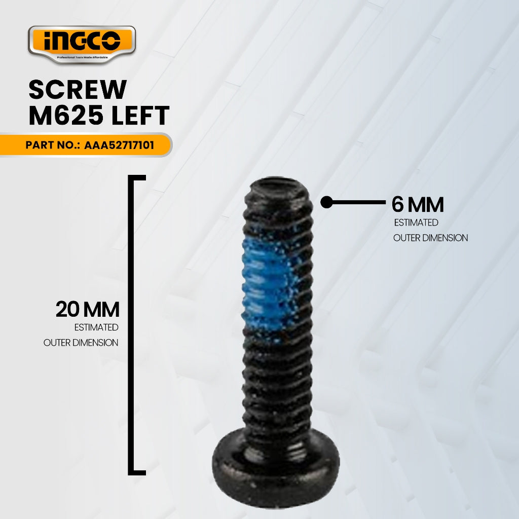 INGCO AAA52717101 Screw M625 Left for CDLI16682 60NM Cordless Drill M16 ING-SP