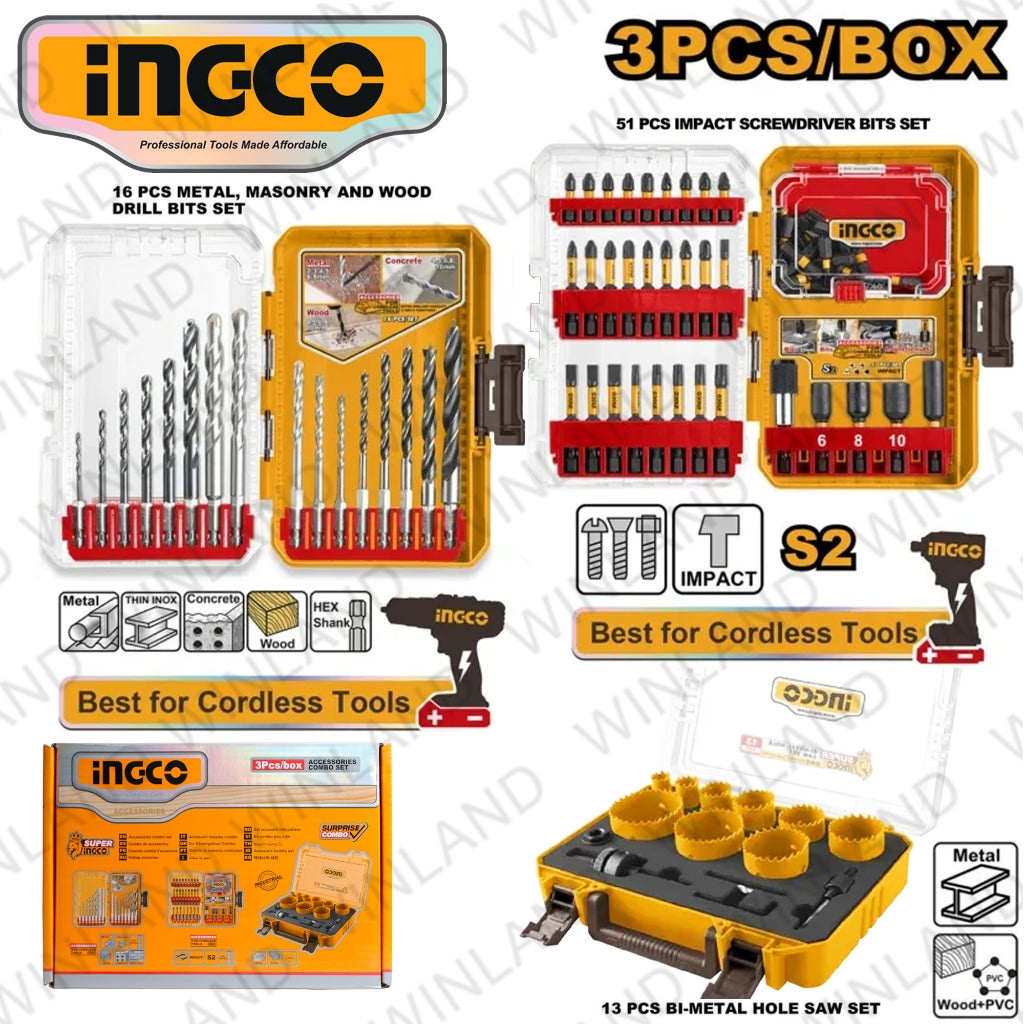 Ingco Set of 3 PCS Combo Set Accessories only COS23031 ING-HT