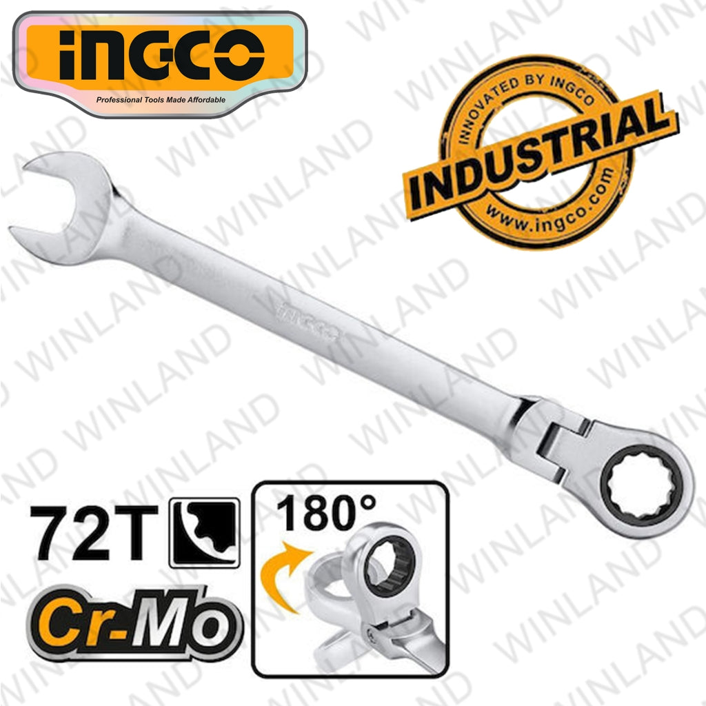 Ingco Industrial Ratchet Spanner Set Size 8-19mm HKSPAR2024 ING-HT