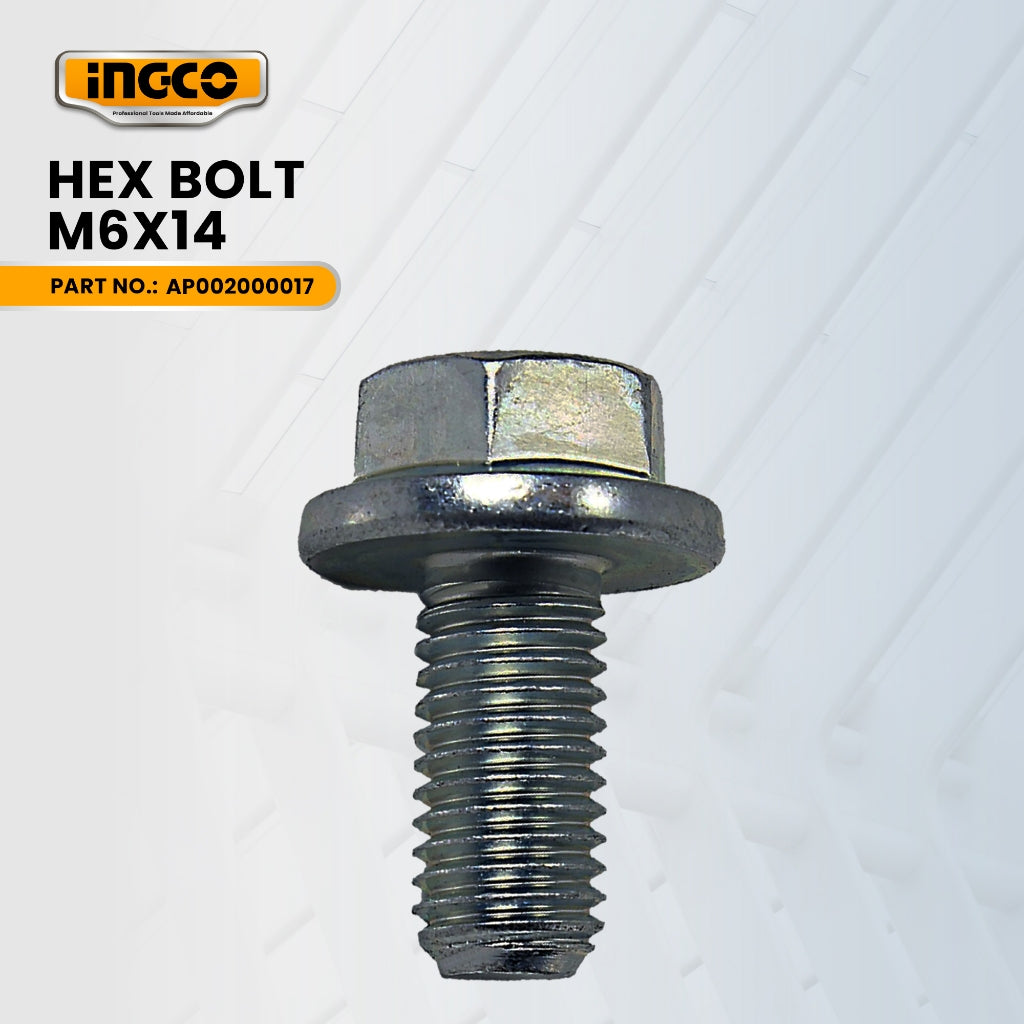 INGCO AP002000017 Hex bolt M6X14 for GLM141181 4.0HP Gasoline Garden Lawn Mower 3.0KW 4Stroke Engine ING-SP