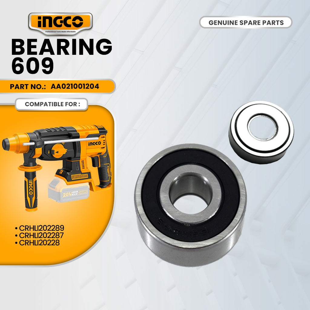 INGCO AA021001204 Bearing 609 for CRHLI202289 Li-Ion Rotary Hammer ING-SP