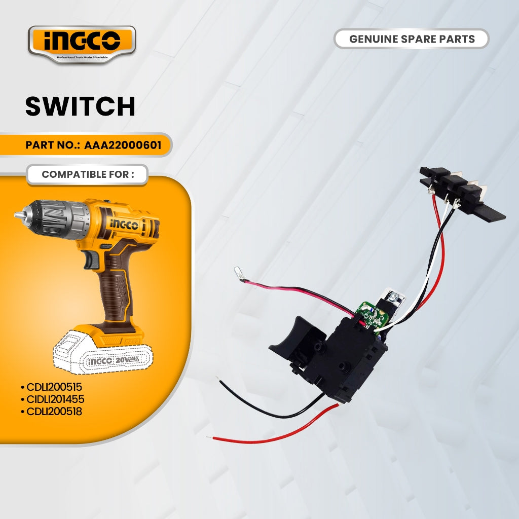 INGCO AAA22000601 Switch for CDLI200515 Li-Ion Cordless Drill 20V ING-SP