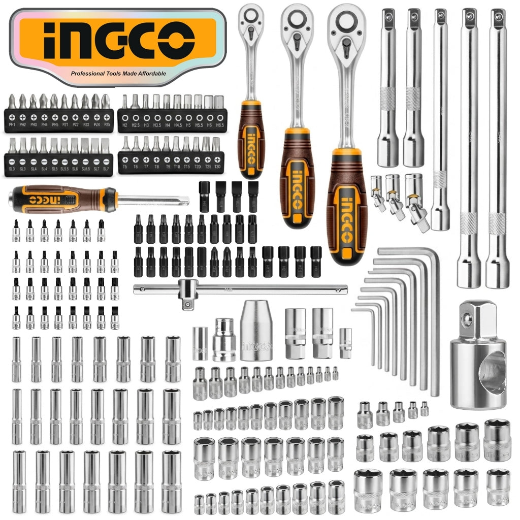 Ingco 201pcs 1/4", 3/8" and 1/2" Socket Set HKTS082016 ING-HT
