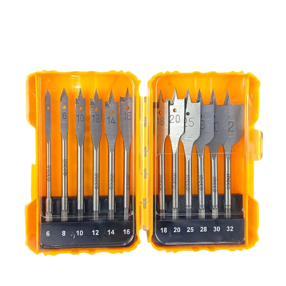 Ingco 12pcs flat wood drill bit set woodworking tools