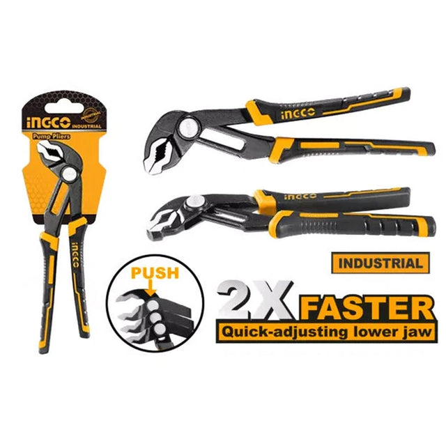 INGCO 10" Water Pump Pliers – Adjustable Grip