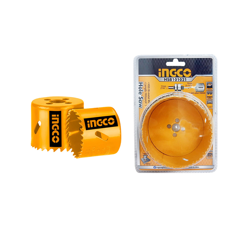 Ingco bi-metal hole saw 102mm HSS M3 cutting tool