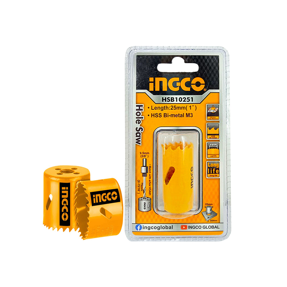 Ingco 25mm hole saw HSS M3 bi-metal cutting tool