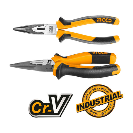 INGCO HLNP28168 industrial long nose pliers CR-V 6 inch (160mm)