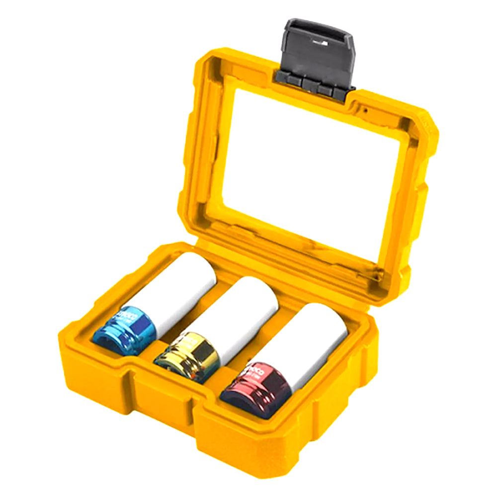 INGCO HNMLNS031 3pcs non-marring lug nut wheel socket set 1/2 drive