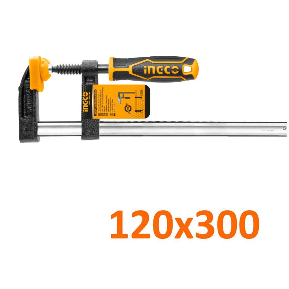 Ingco industrial F clamp woodworking clamp with plastic handle