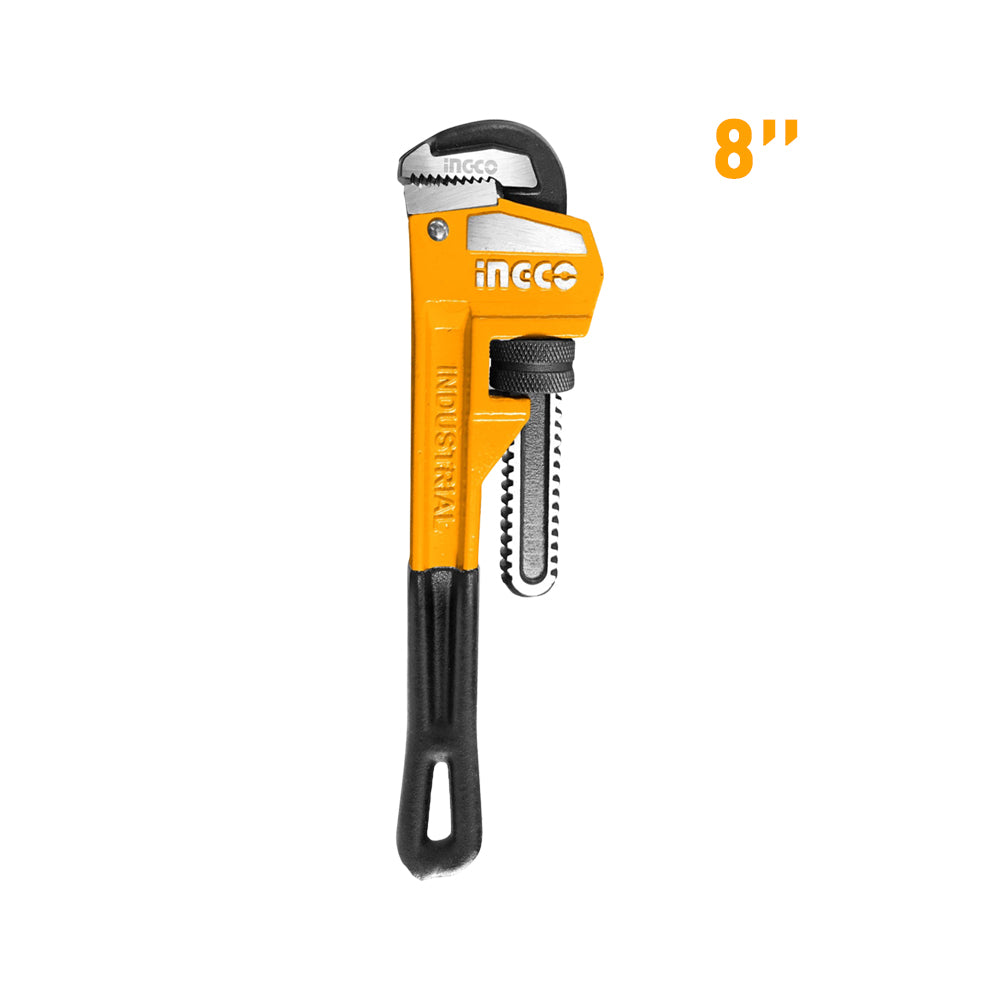 Ingco industrial pipe wrench 8 inch plumbing tool