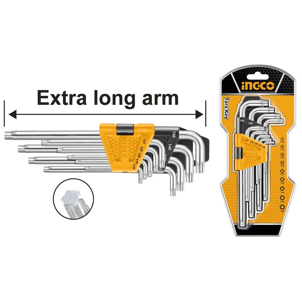 Ingco 9pcs torx key set CR-V industrial hand tool