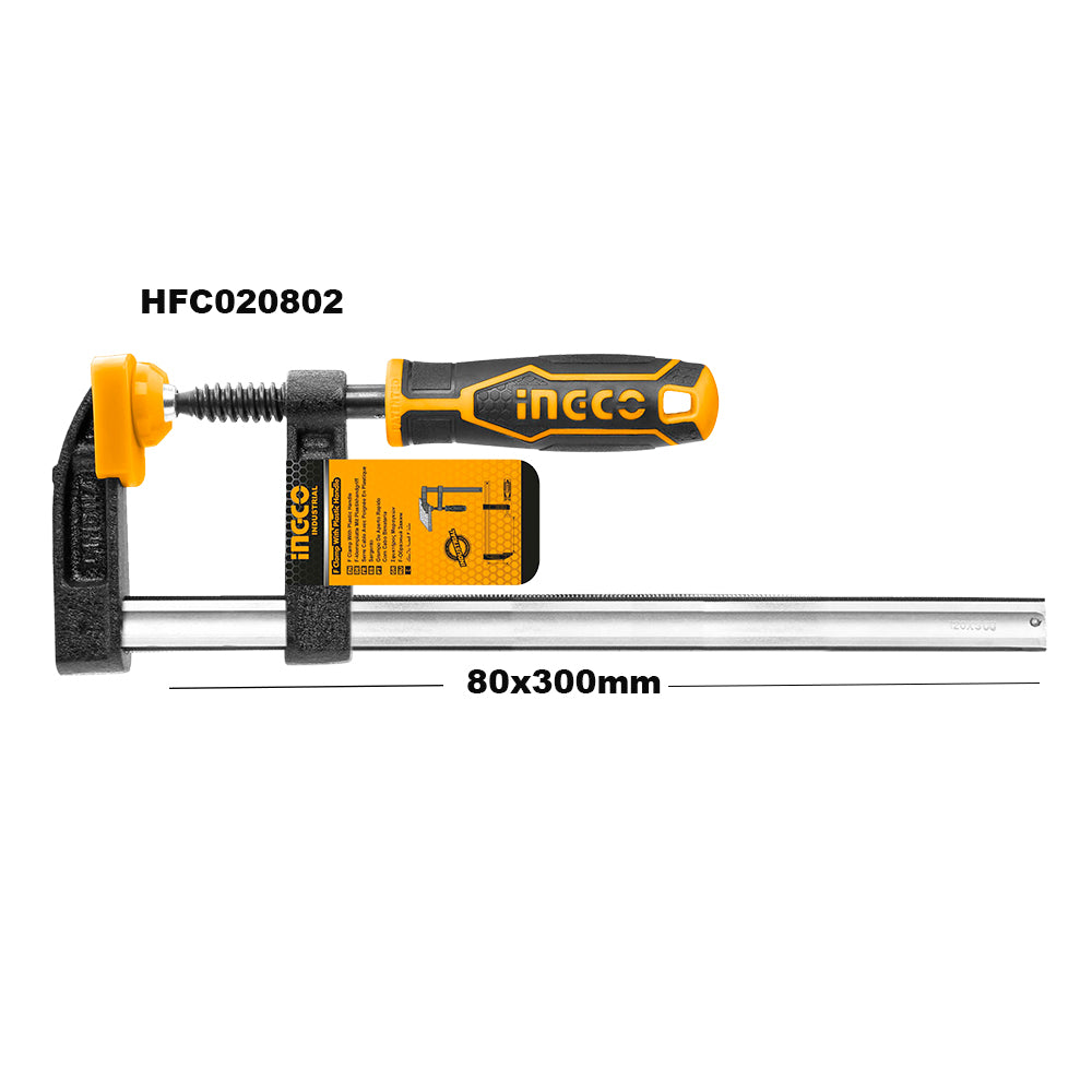 INGCO F-Clamp with Rubber Handle 200mm x 80mm