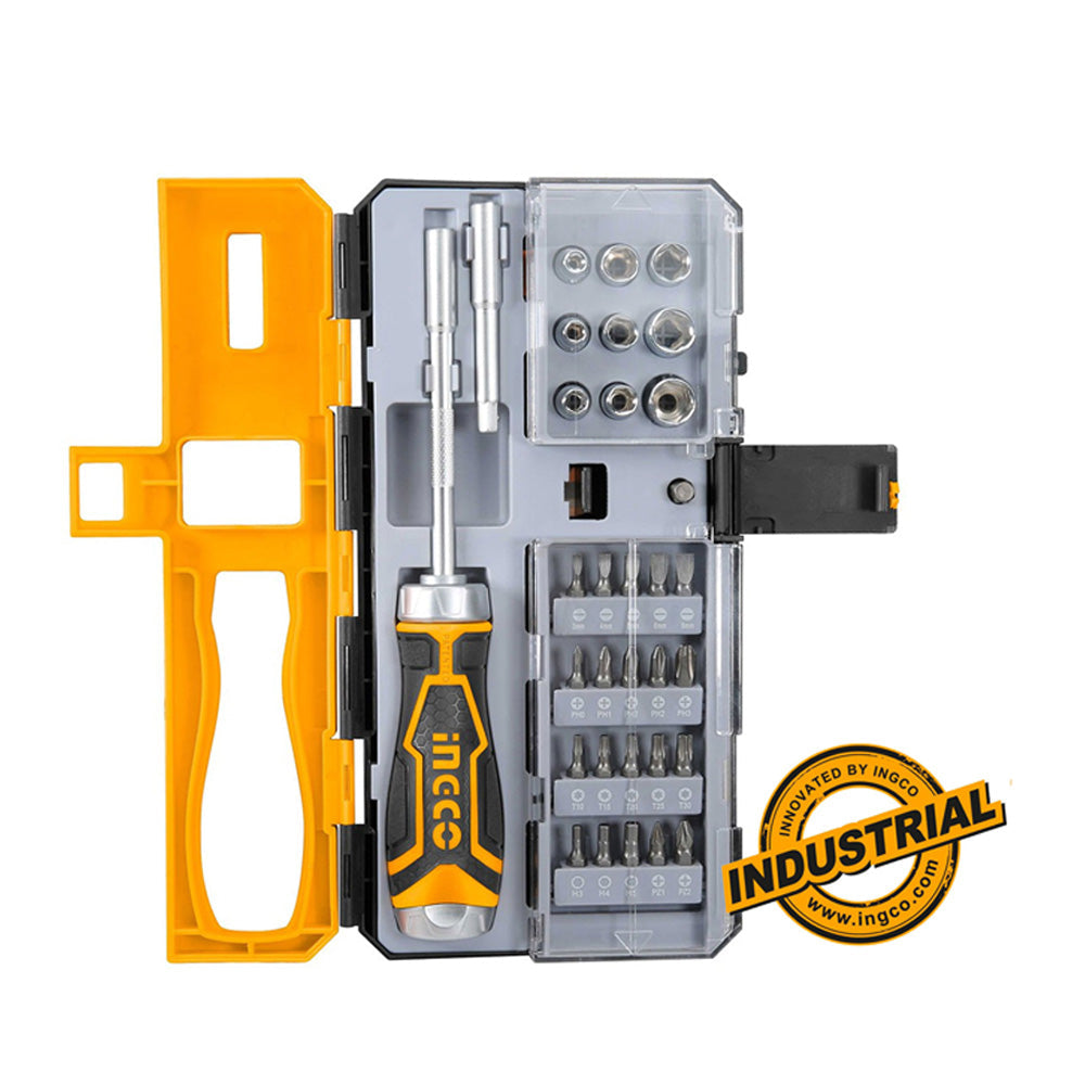 INGCO 33-piece precision screwdriver and bit set for repairs