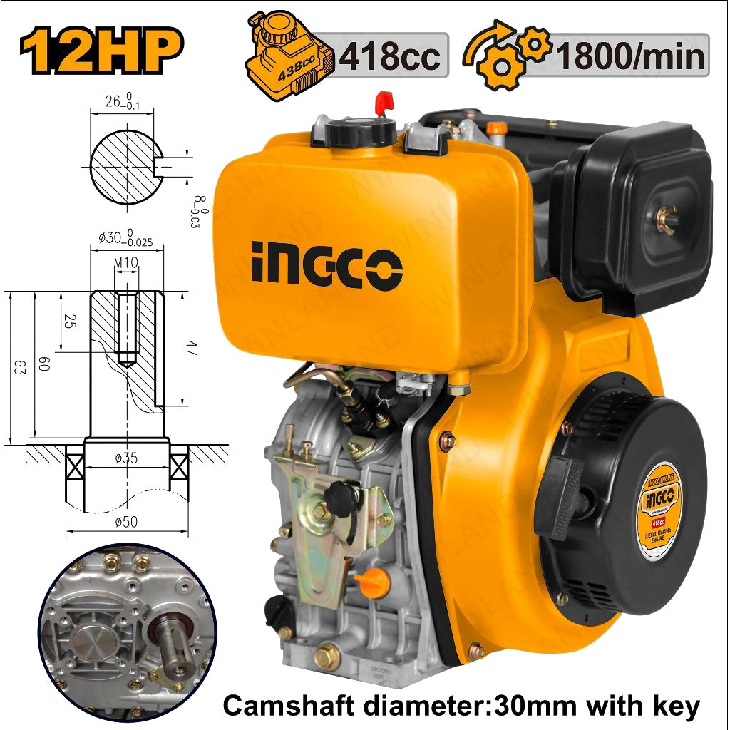 12HP-20HP Single-Cylinder Vertical 4-Stroke Air Cooled Diesel Marine Engine