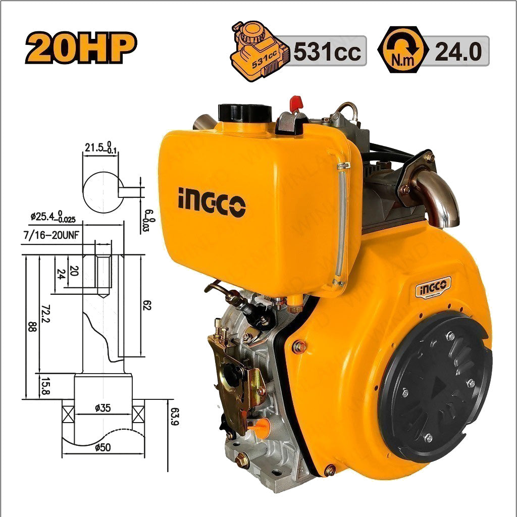 12HP-20HP Single-Cylinder Vertical 4-Stroke Air Cooled Diesel Marine Engine