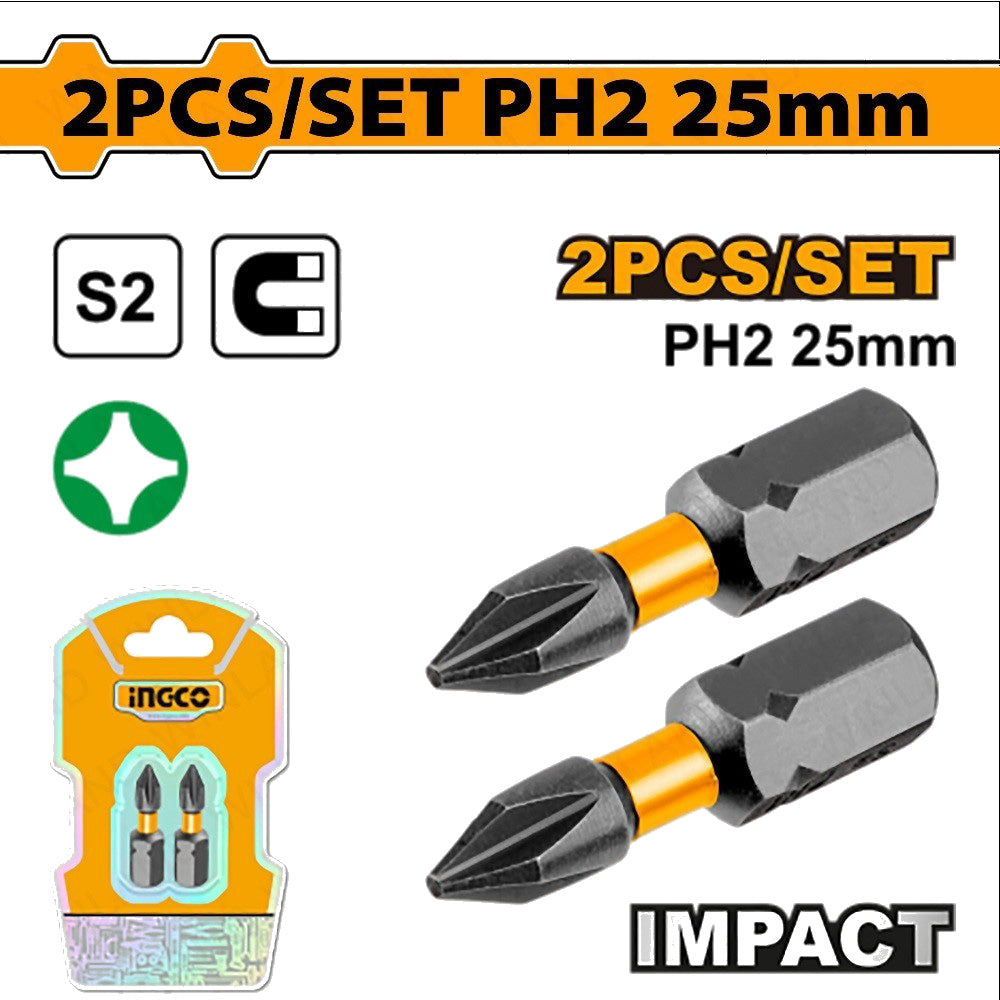 S2 Industrial Steel Impact Screwdriver Bits Set ING-AC