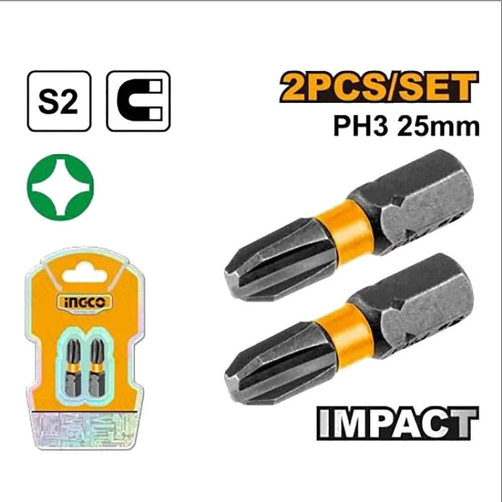 S2 Industrial Steel Impact Screwdriver Bits Set ING-AC