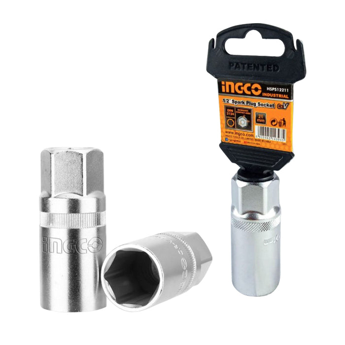 Ingco 1/2 Inch Spark Plug Socket 21mm HSPS12211 β INGCO Philippines
