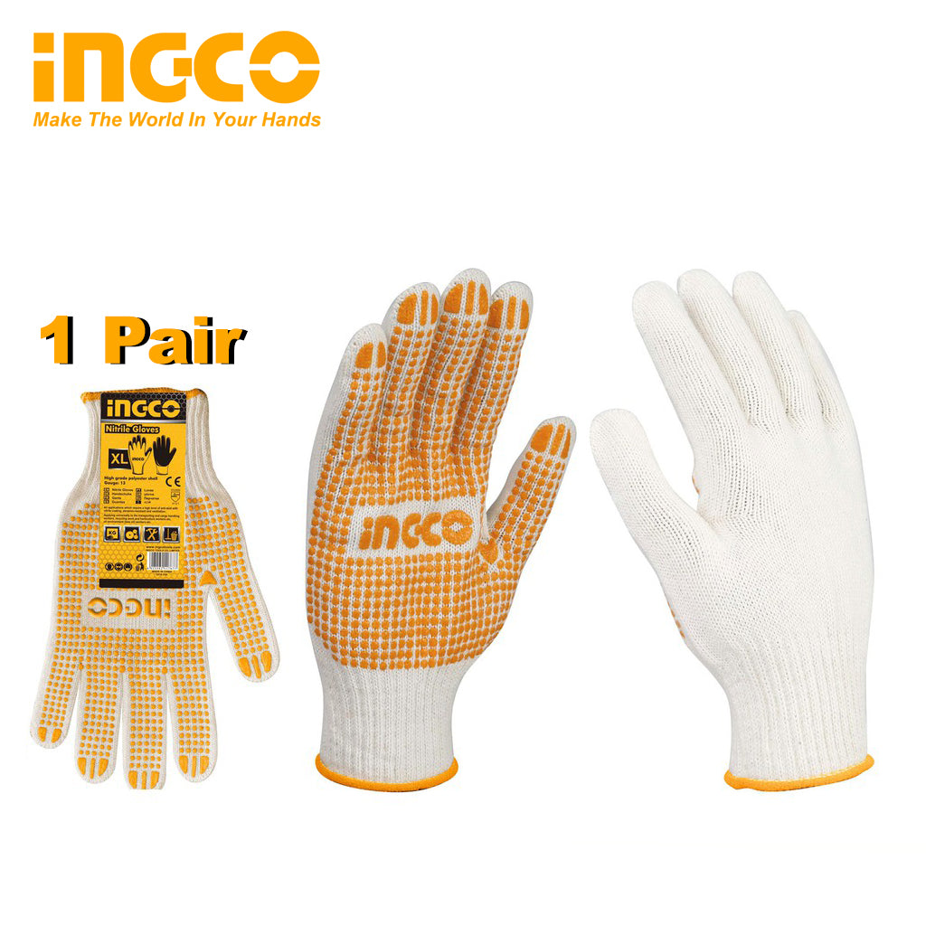 Knitted Cotton Gloves with PVC Dots HGVK05 ING-SE