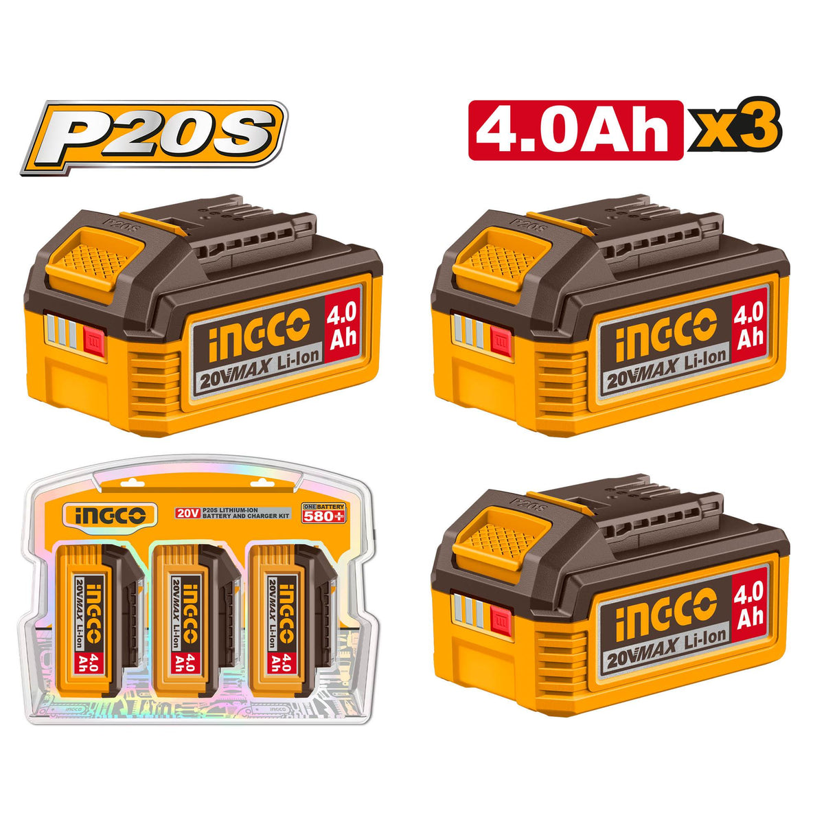 Ingco P20S Lithium-Ion Battery Kit for Cordless Tool COSLI251198 | COSLI251296 (ICO)
