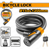 15 x 1200mm PVC Coated Braided Bicycle Lock with 2-Iron Keys DBK151201 ING-AC