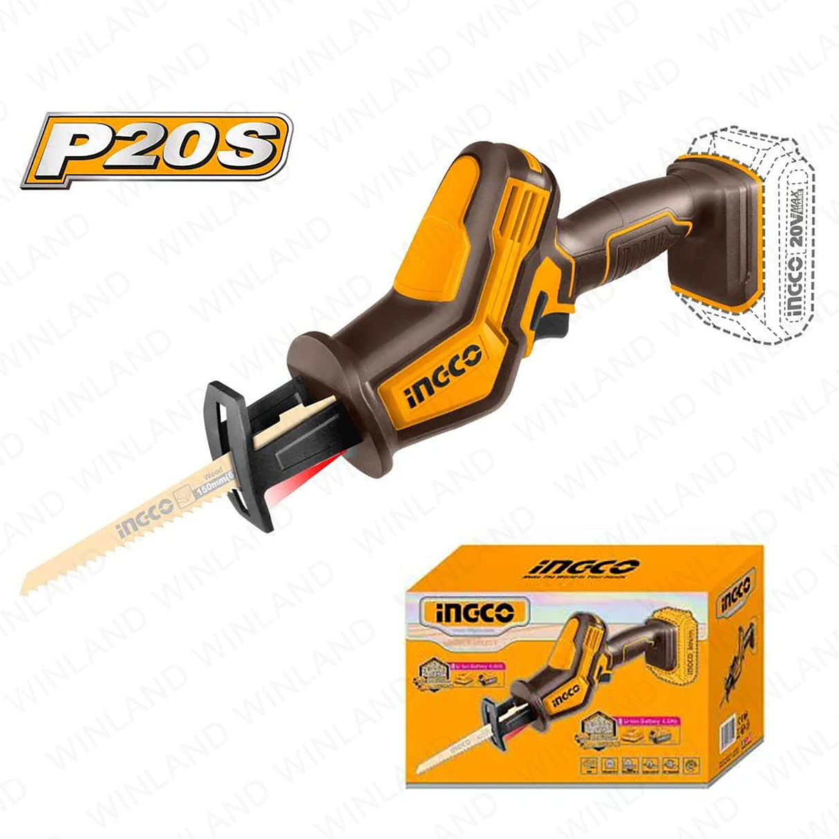 P20S/20V Lithium-Ion Cordless Reciprocating Saw CRSLI6508 | CRSLI65081 ING-CT