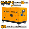 INGCO 12kVA silent diesel generator 26L fuel tank 220–240V GSE125001-5P