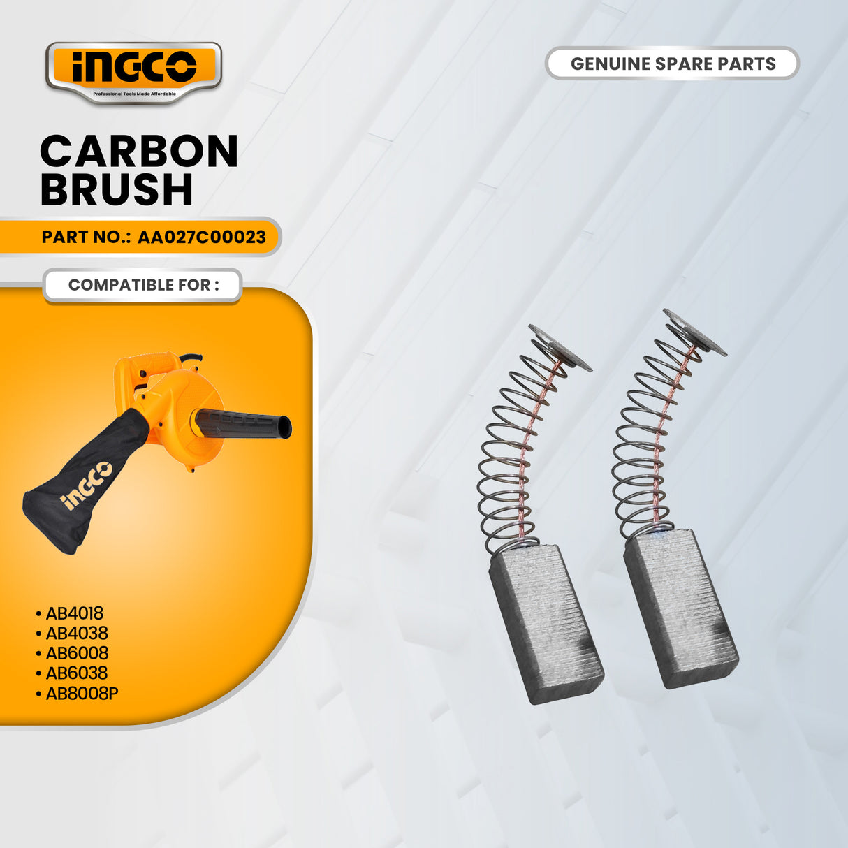 Carbon Brush for Aspirator Blower (SPARE PART/REPLACEMENT PART ONLY) ING-CO