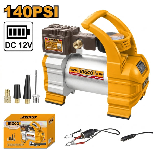 Auto Air Compressor Pump Car Tire Inflator DC 12V AAC1408 ING-PT