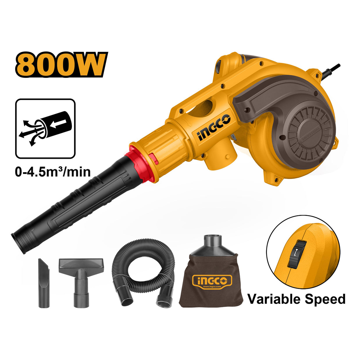 ingco 2-in-1 vacuum blower dust extractor cpu blower ab8038p ing-pt alternate view
