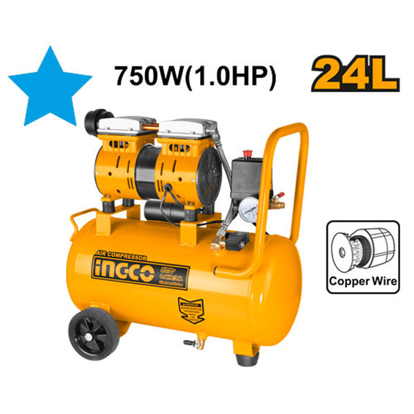 INGCO ACS175241P 750W 1.0HP 24L oil-free air compressor