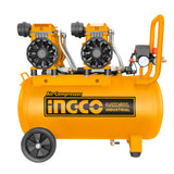 Orange air compressor with 'INGCO' branding on a white background