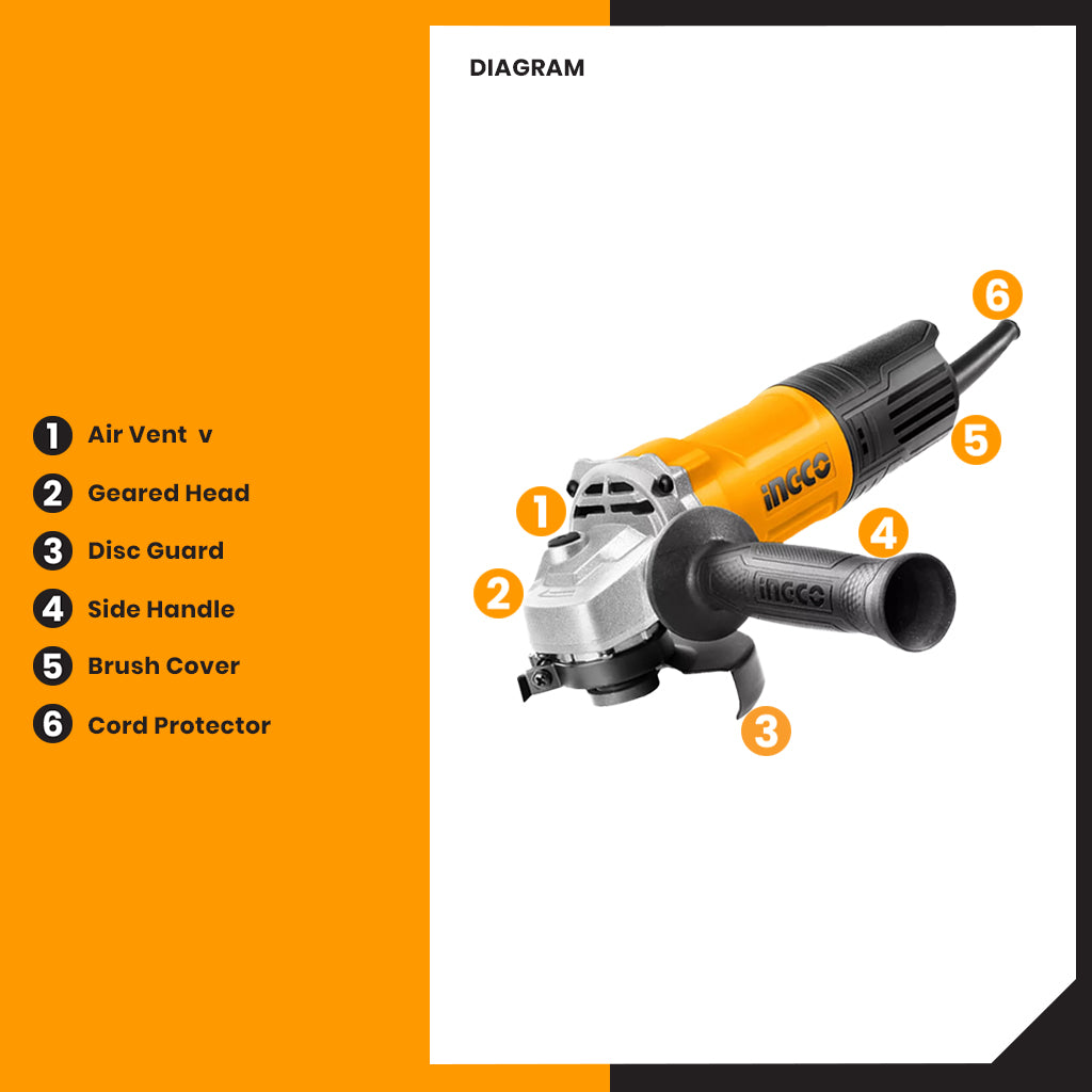 Angle Grinder 4 Inches 100mm AG70012-1(700W)