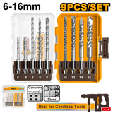 9PCS/Set SDS Plus Hammer Drill Bits Suitable for Cordless Tools AKDL30906 ING-HT