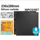 Silicon Carbide Waterproof Sandpaper Size:230x280mm Grit:P60-P2000 50pcs/Set ING-CO