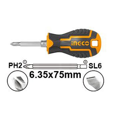 Ingco 2 - in - 1 Mini Interchangeable Screwdriver Set AKISD0202 - Winland Depot