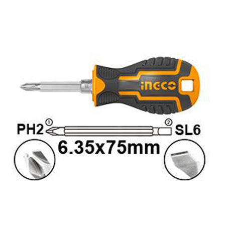 Ingco 2 - in - 1 Mini Interchangeable Screwdriver Set AKISD0202 - Winland Depot