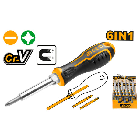 Ingco 6 - in - 1 Screwdriver Set AKISD0608 - Winland Depot