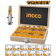 Ingco 12Pcs Router Bits 1/2 - Inch AKRT12121 - Winland Depot