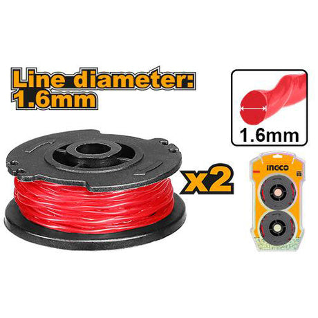 Ingco 2 Pcs 1.6mm x 5m Twist Line Spool ALS1601 - Winland Depot