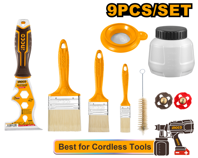 INGCO 9pcs Spray Gun Painting Tools Accessories Set