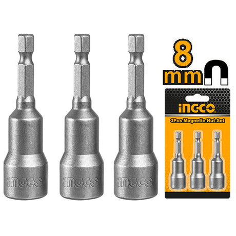Ingco 3 Pcs 8mm Industrial Magnetic Nut Setter Set AMN0831 - Winland Depot