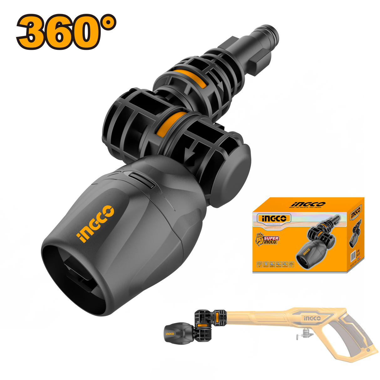 Ingco  360° Integrated Rotary Nozzle Suitable for High Pressure Washer AMSG360 ING-HT